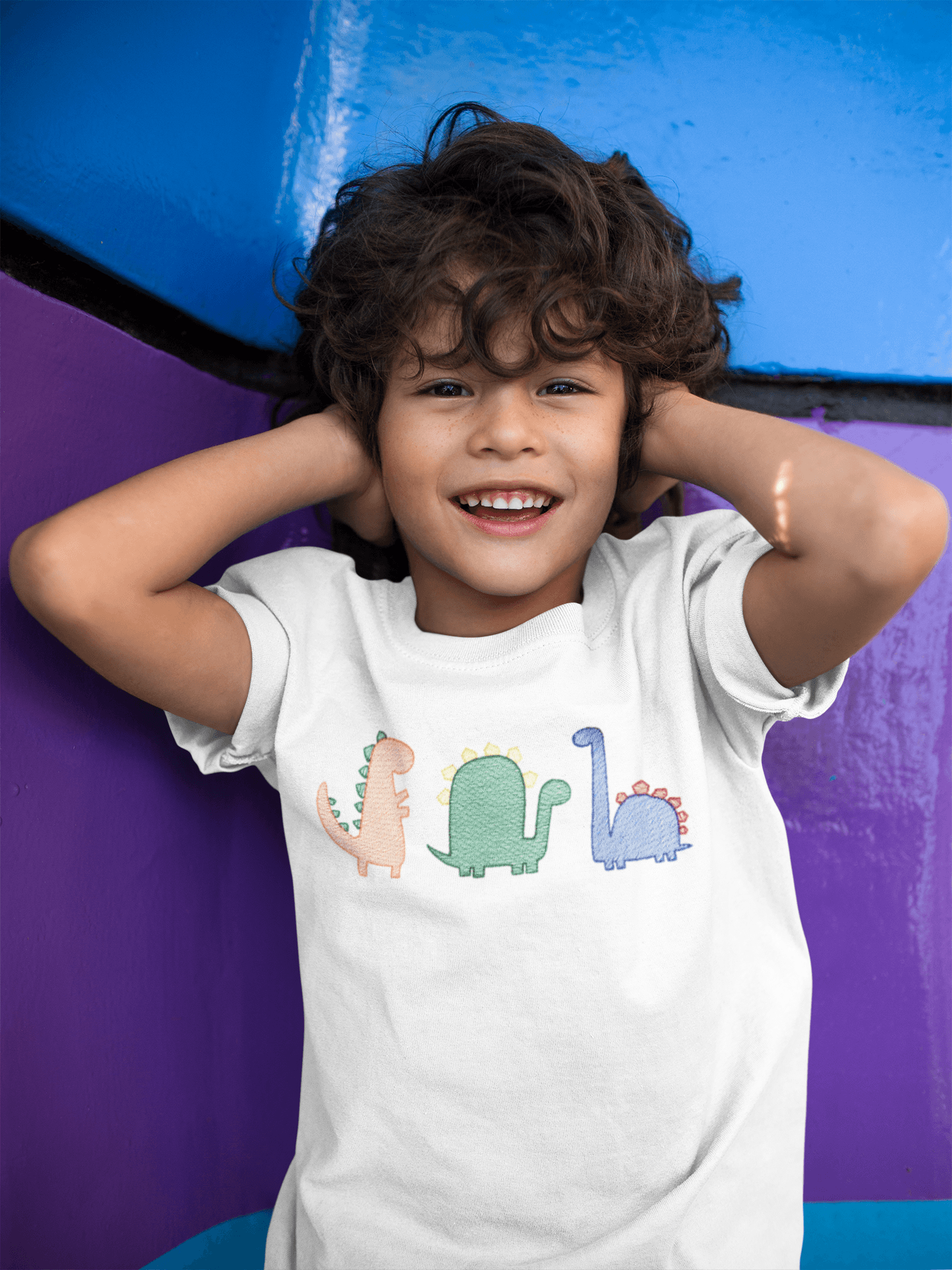 Dinosaur Trio Embroidery T-Shirt - numonet
