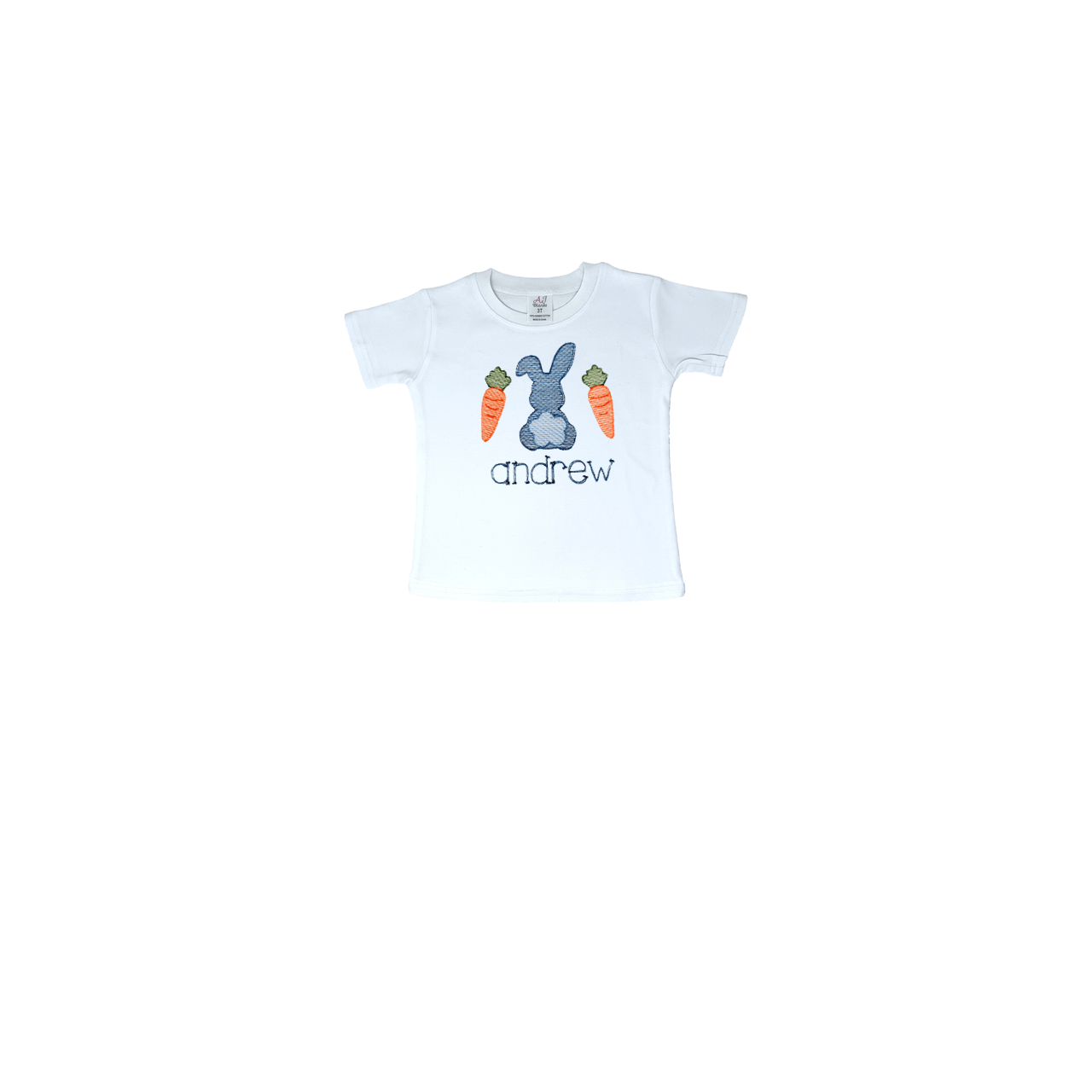 Easter Rabbit with Carrots Embroidery T-Shirt - numonet