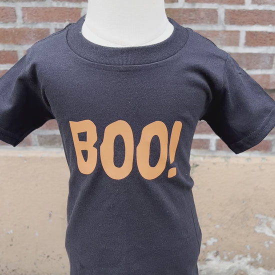 Video of Boo! vinyl tshirt