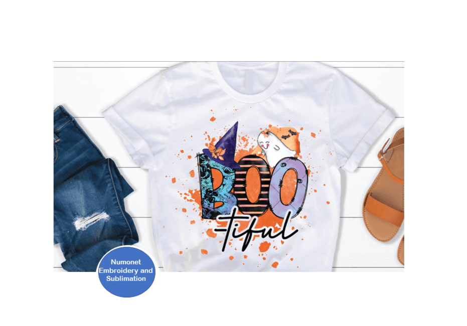 Halloween Boo-tiful Ghost Sublimation Tshirt - numonet