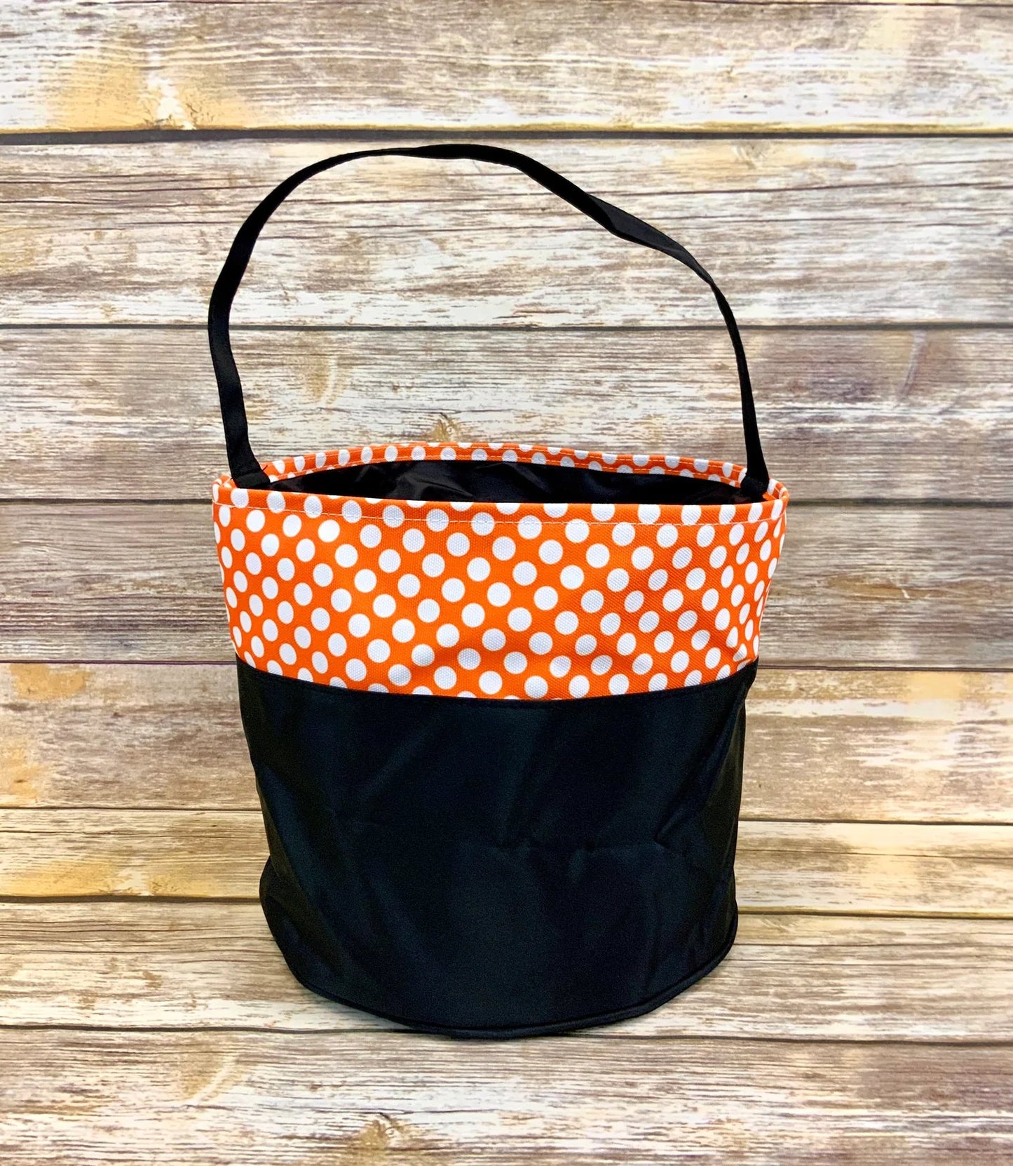 Halloween Orange and White Polka Dot Candy Tote - numonet