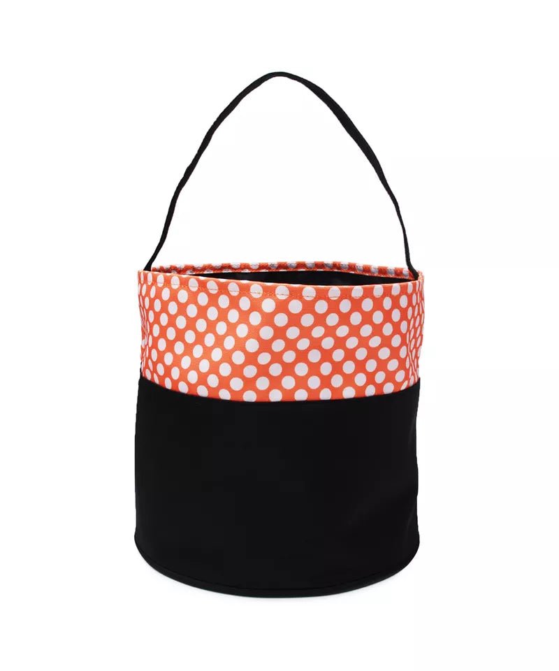 Halloween Orange and White Polka Dot Candy Tote - numonet
