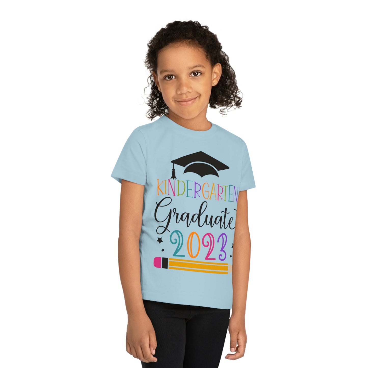 Kids Colorful Kindergarten Graduate 2023 Short Sleeve Cotton T-Shirt - numonet