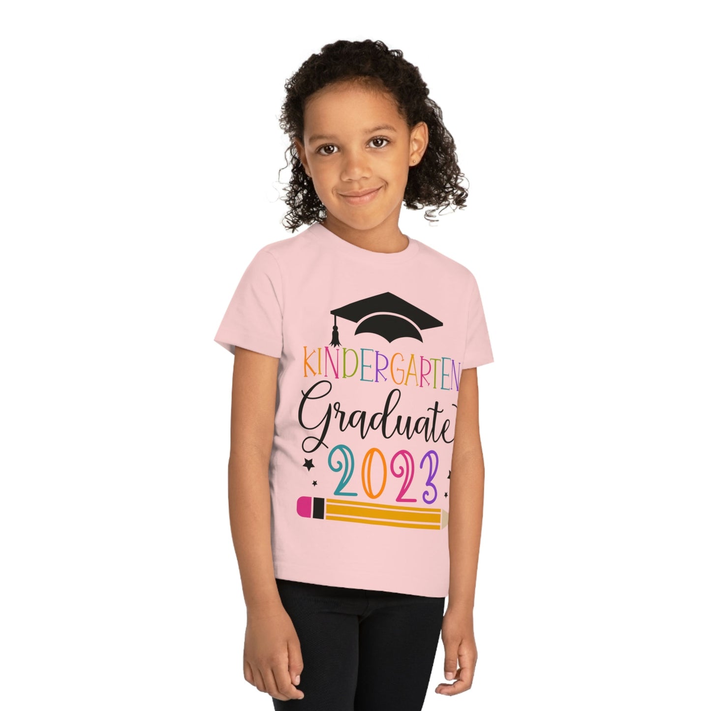 Kids Colorful Kindergarten Graduate 2023 Short Sleeve Cotton T-Shirt - numonet