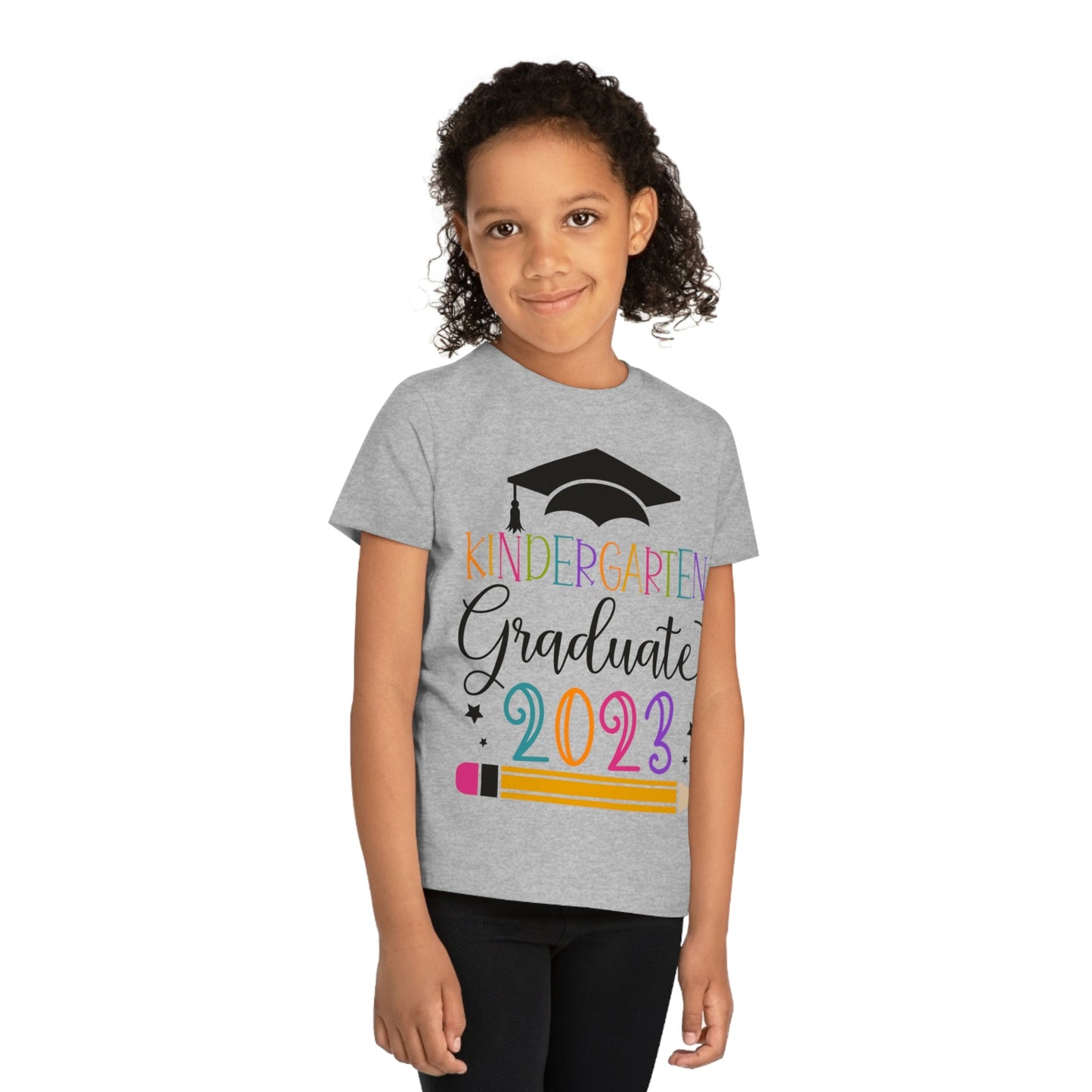 Kids Colorful Kindergarten Graduate 2023 Short Sleeve Cotton T-Shirt - numonet