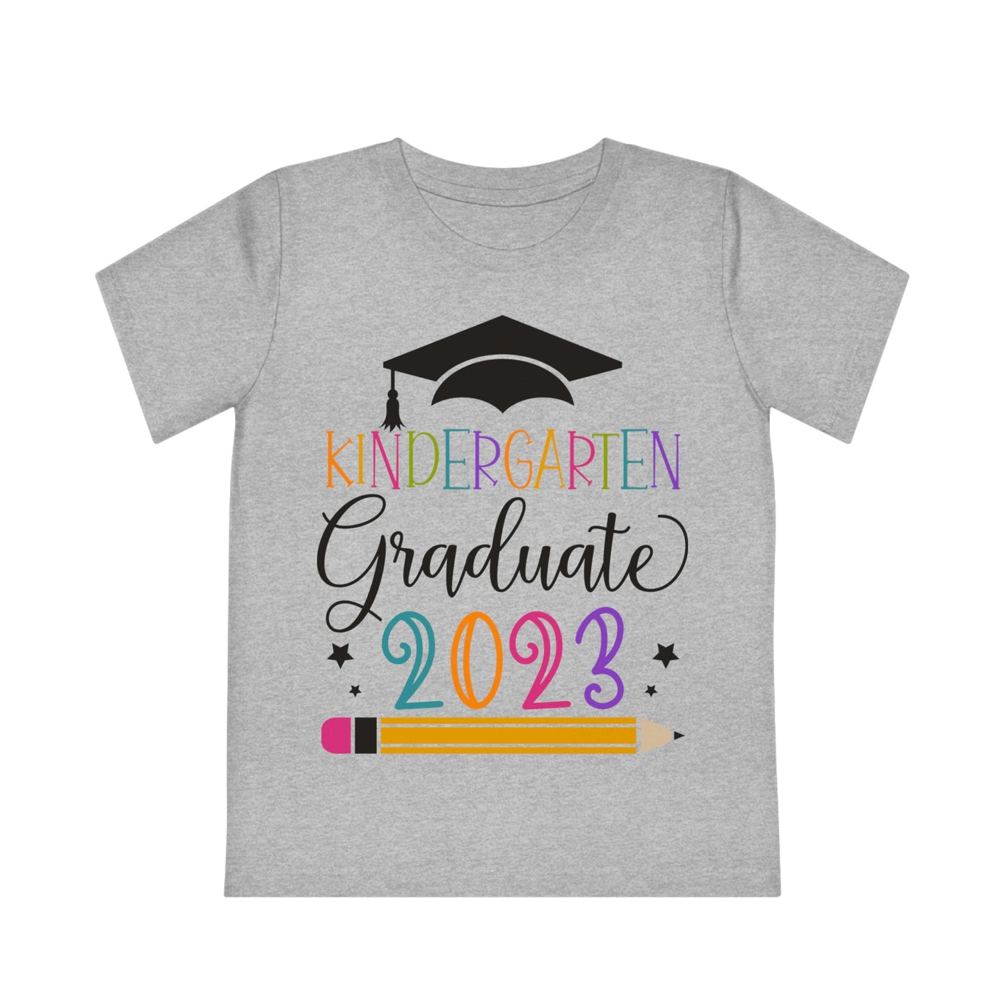 Kids Colorful Kindergarten Graduate 2023 Short Sleeve Cotton T-Shirt - numonet