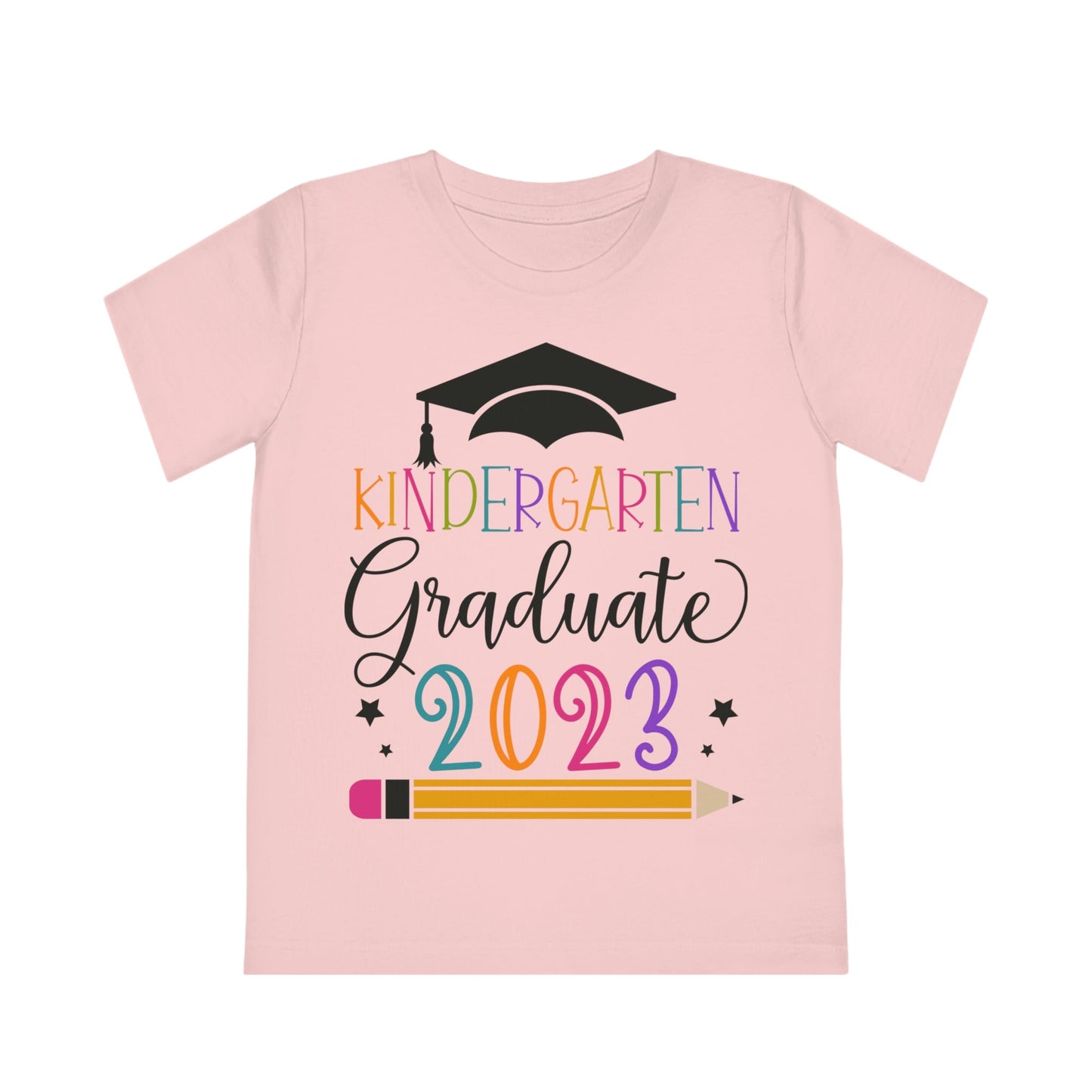 Kids Colorful Kindergarten Graduate 2023 Short Sleeve Cotton T-Shirt - numonet