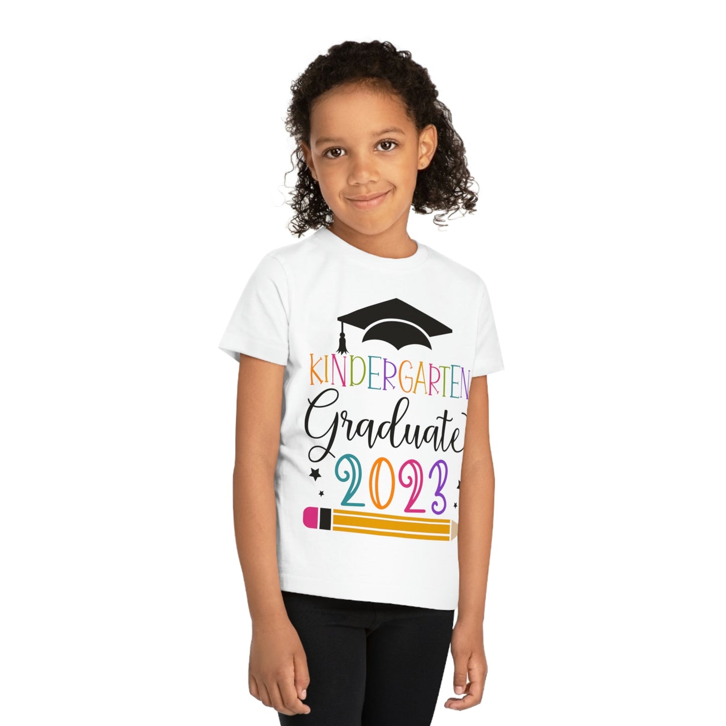 Kids Colorful Kindergarten Graduate 2023 Short Sleeve Cotton T-Shirt - numonet