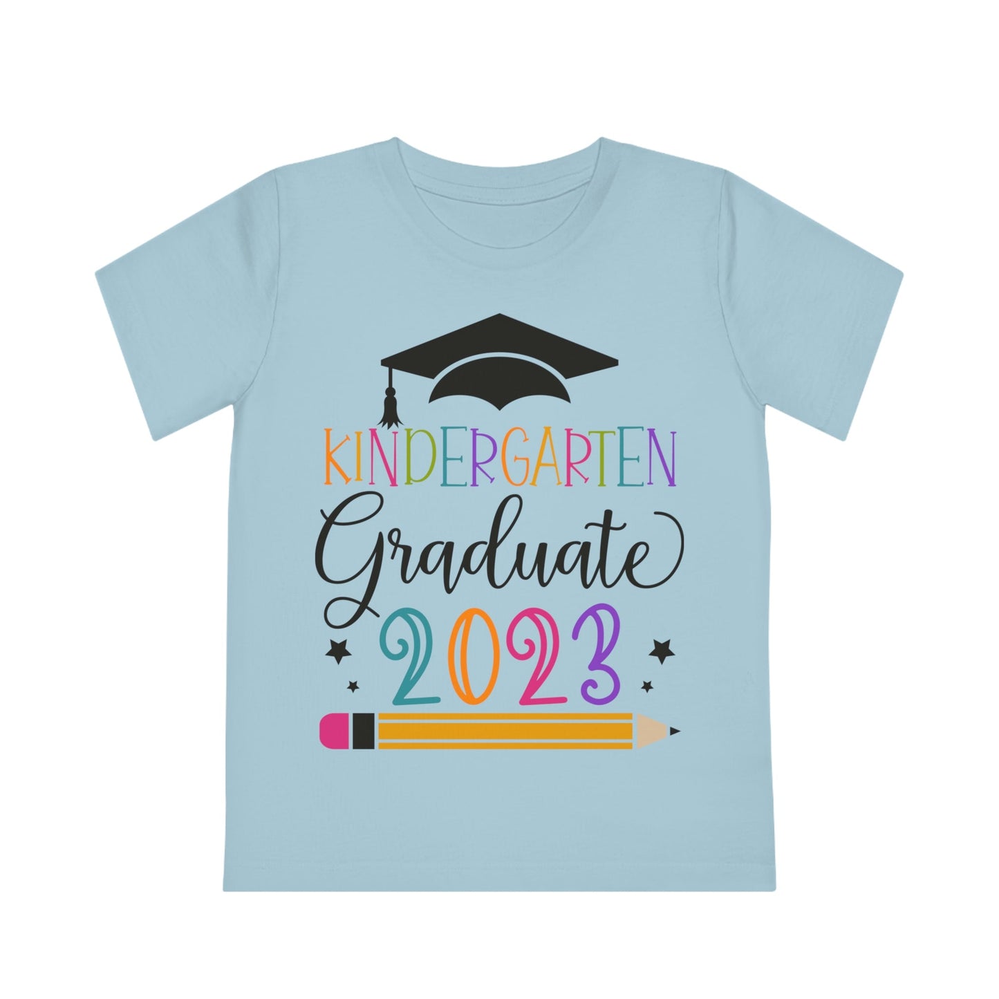 Kids Colorful Kindergarten Graduate 2023 Short Sleeve Cotton T-Shirt - numonet