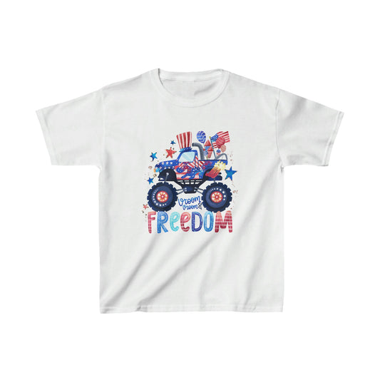 Kids Freedom MONSTER Truck Short Sleeve Cotton T-Shirt - numonet