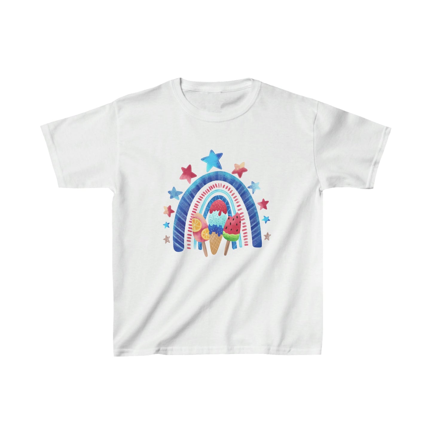 Kids Freedom Rainbow Short Sleeve Cotton T-Shirt - numonet