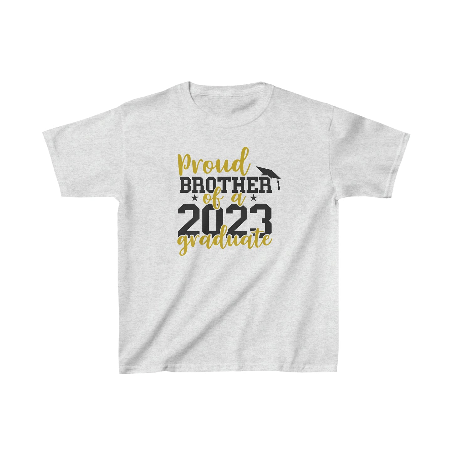 Kids Proud BROTHER of 2023 Graduate Short Sleeve Cotton T-Shirt - numonet