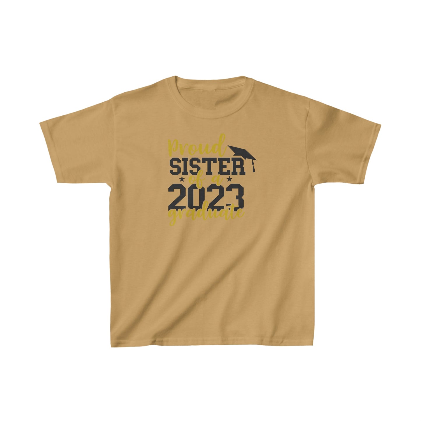 Kids Proud SISTER of 2023 Graduate Short Sleeve Cotton T-Shirt - numonet