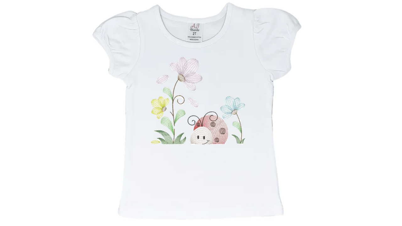 Lady Bug Embroidery T-Shirt - numonet