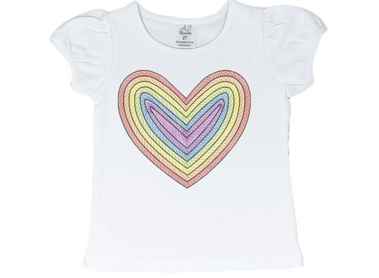 Lots of Love Heart Embroidery T-Shirt - numonet