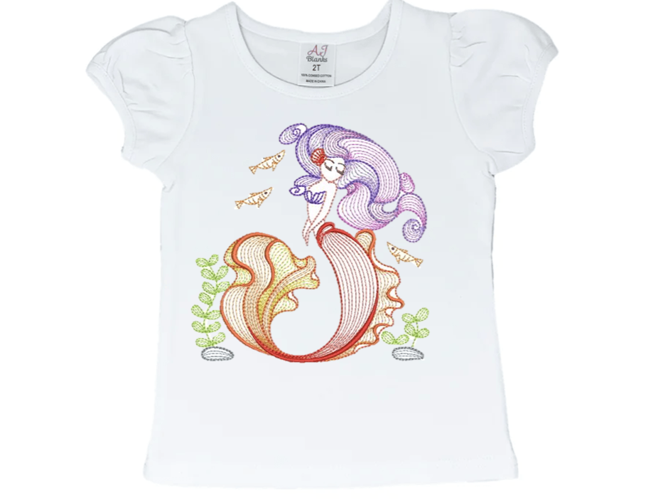 Mermaid Nia Embroidery T-Shirt - numonet