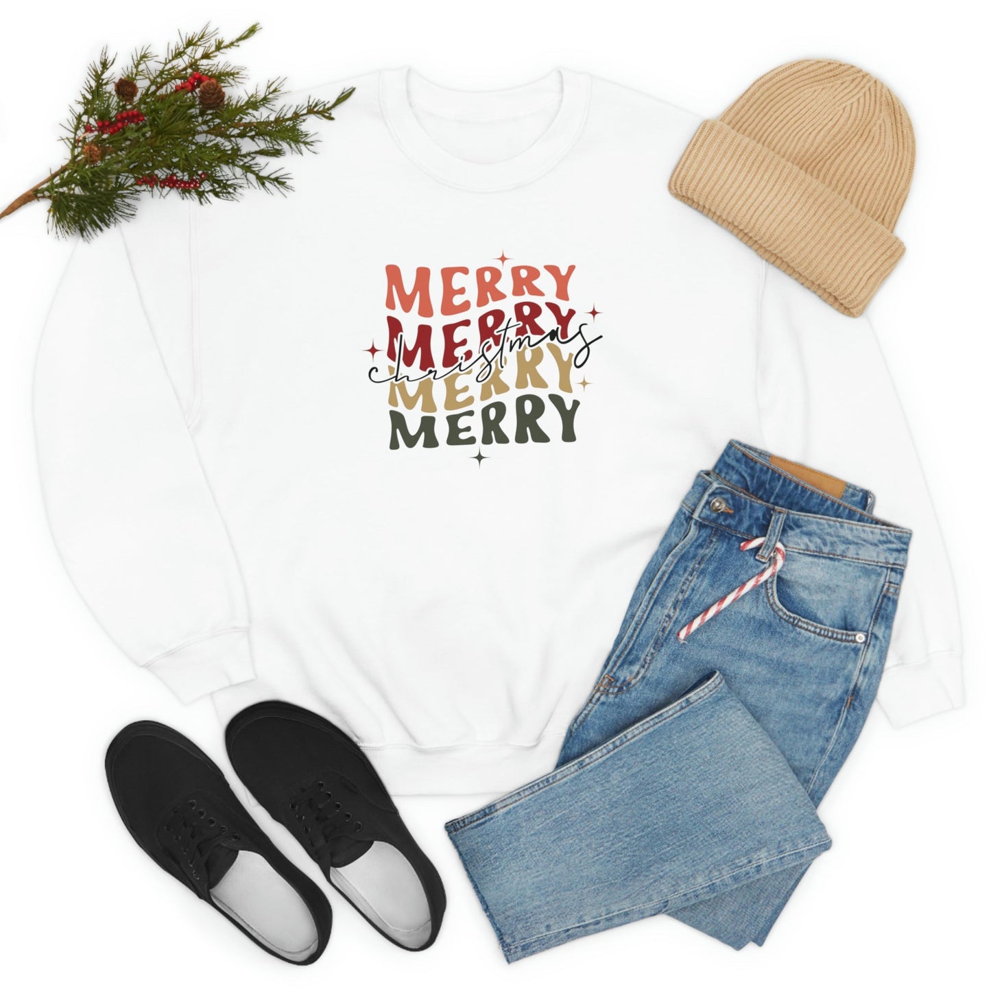 Merry Christmas Retro Crewneck Sweatshirt - numonet