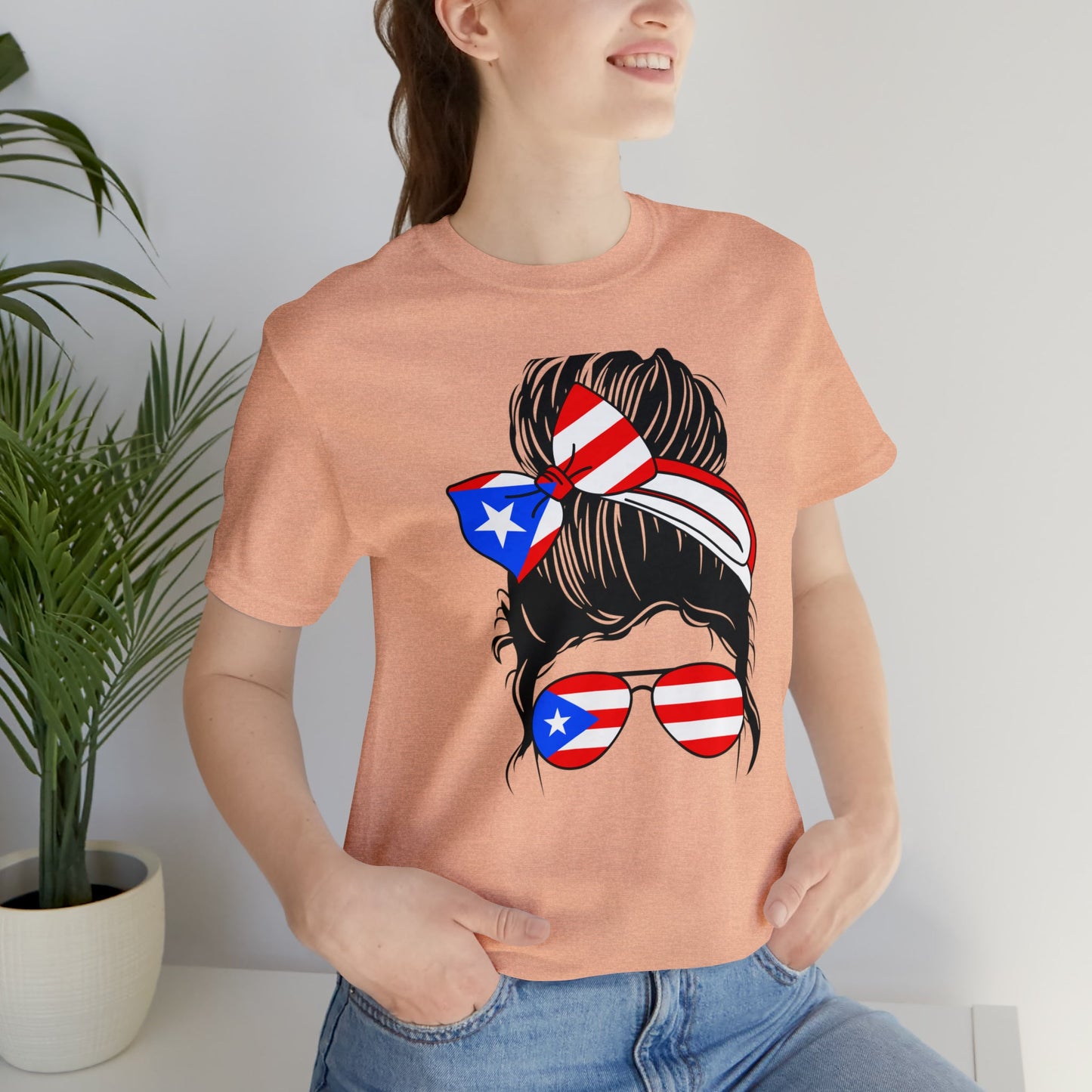 Mom's Life Puerto Rico flag Short Sleeve Tee - numonet