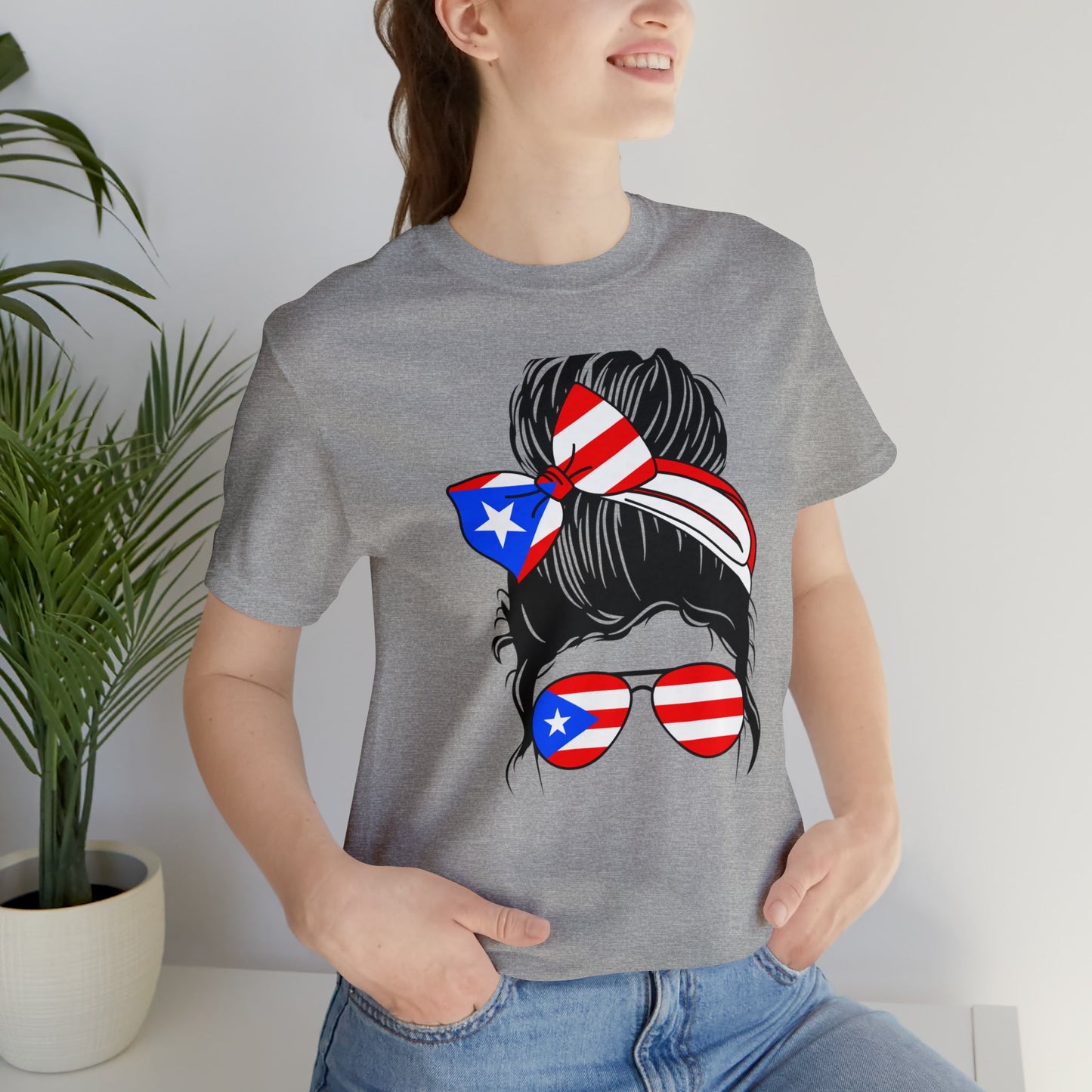 Mom's Life Puerto Rico flag Short Sleeve Tee - numonet