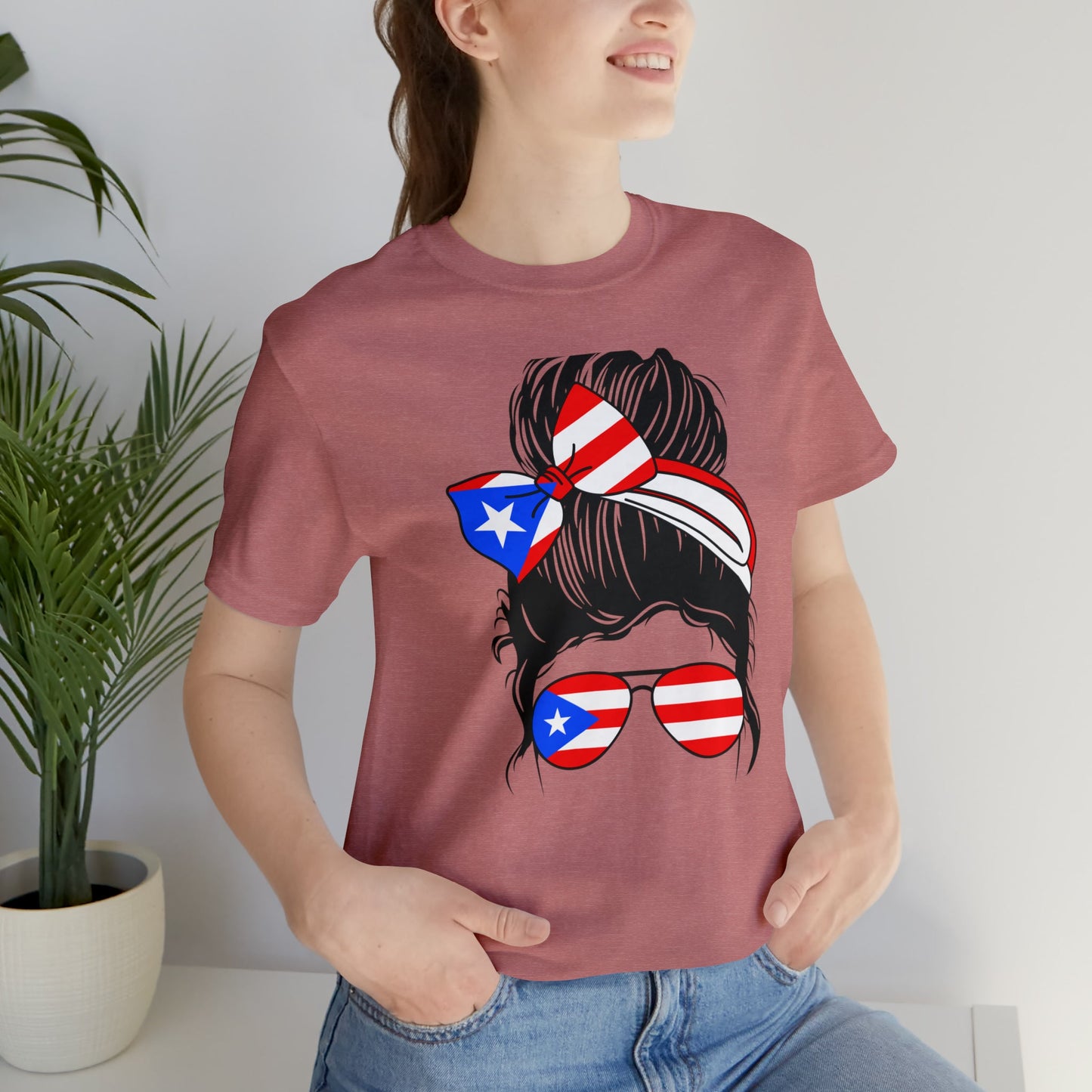 Mom's Life Puerto Rico flag Short Sleeve Tee - numonet