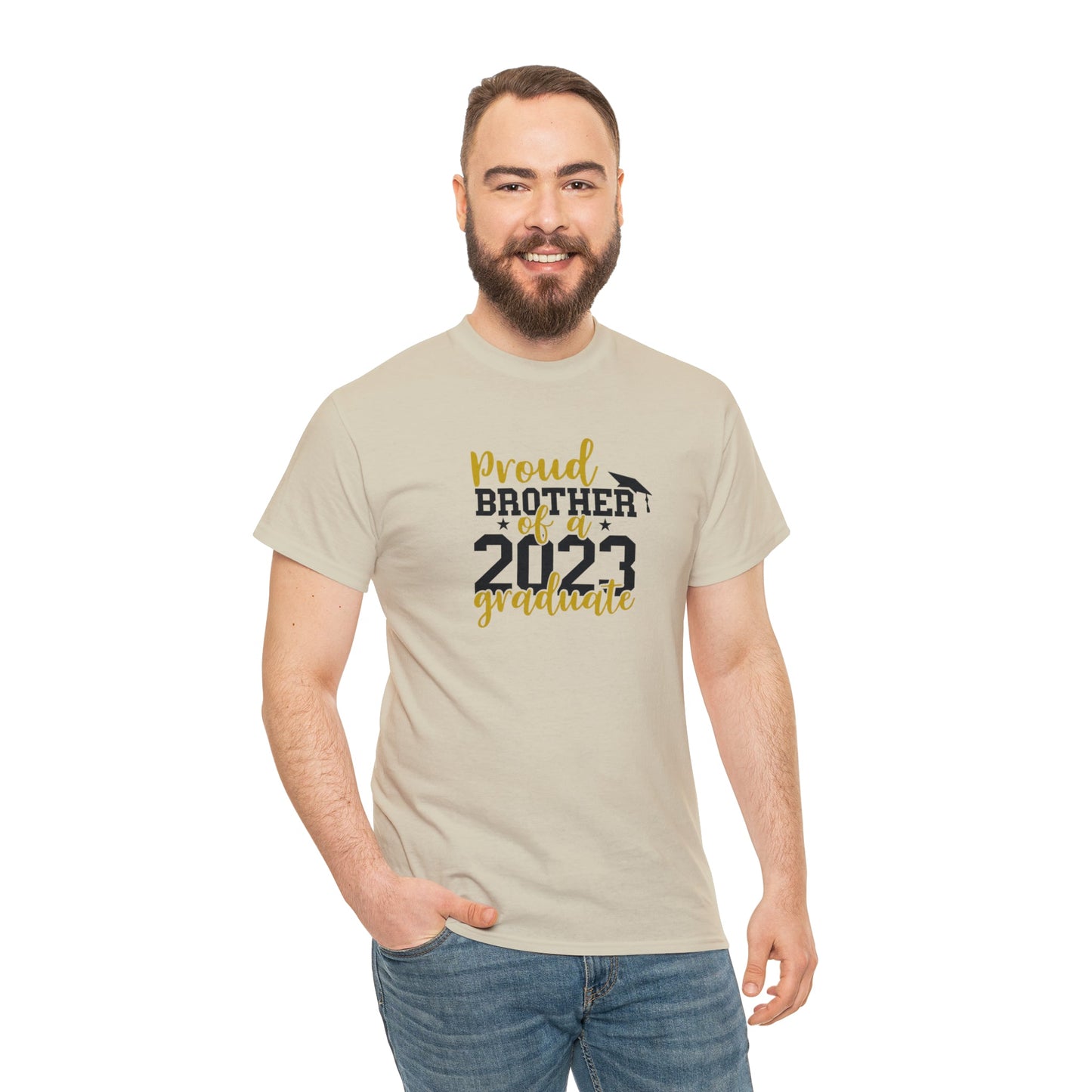 Proud BROTHER of 2023 Graduate Short Sleeve Cotton Tee - numonet