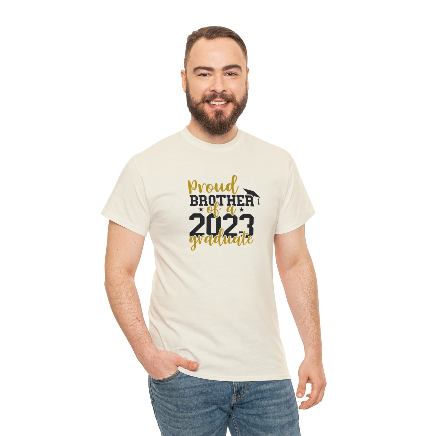 Proud BROTHER of 2023 Graduate Short Sleeve Cotton Tee - numonet