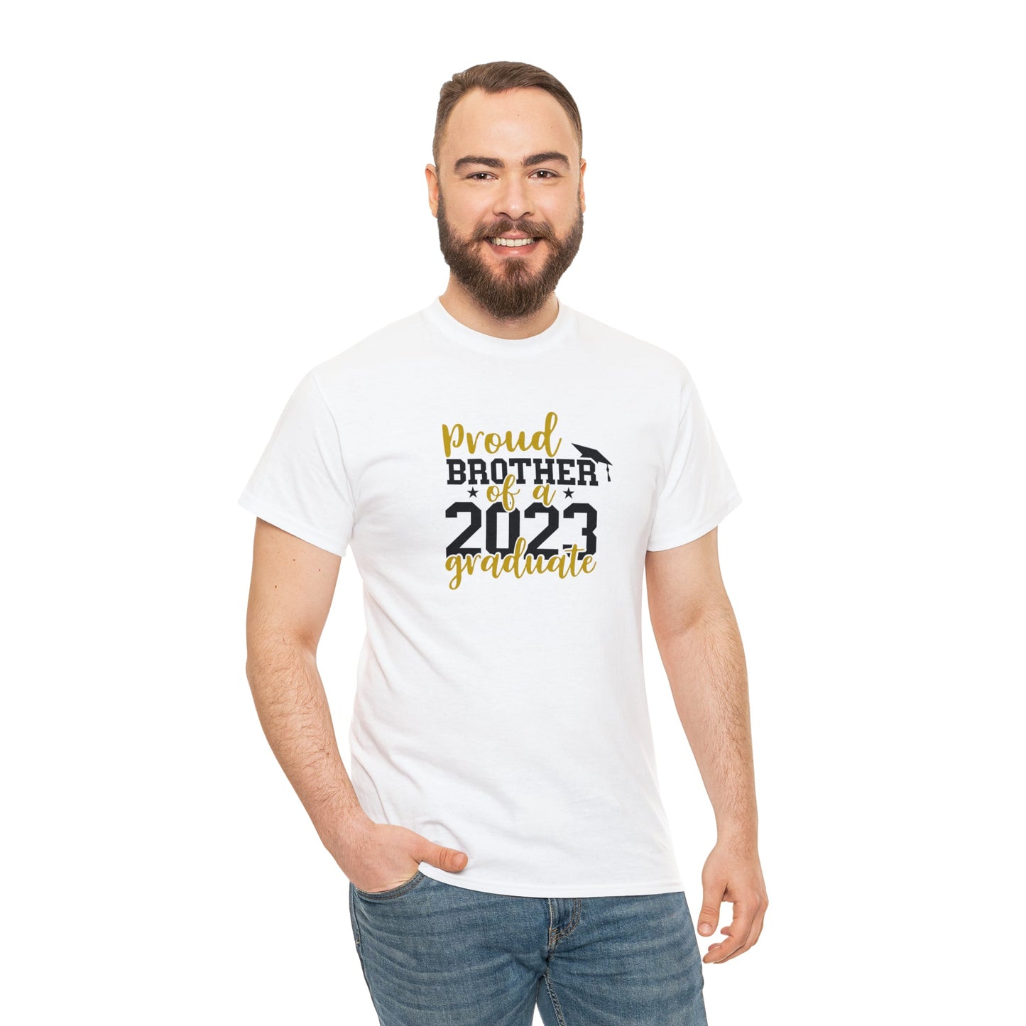Proud BROTHER of 2023 Graduate Short Sleeve Cotton Tee - numonet