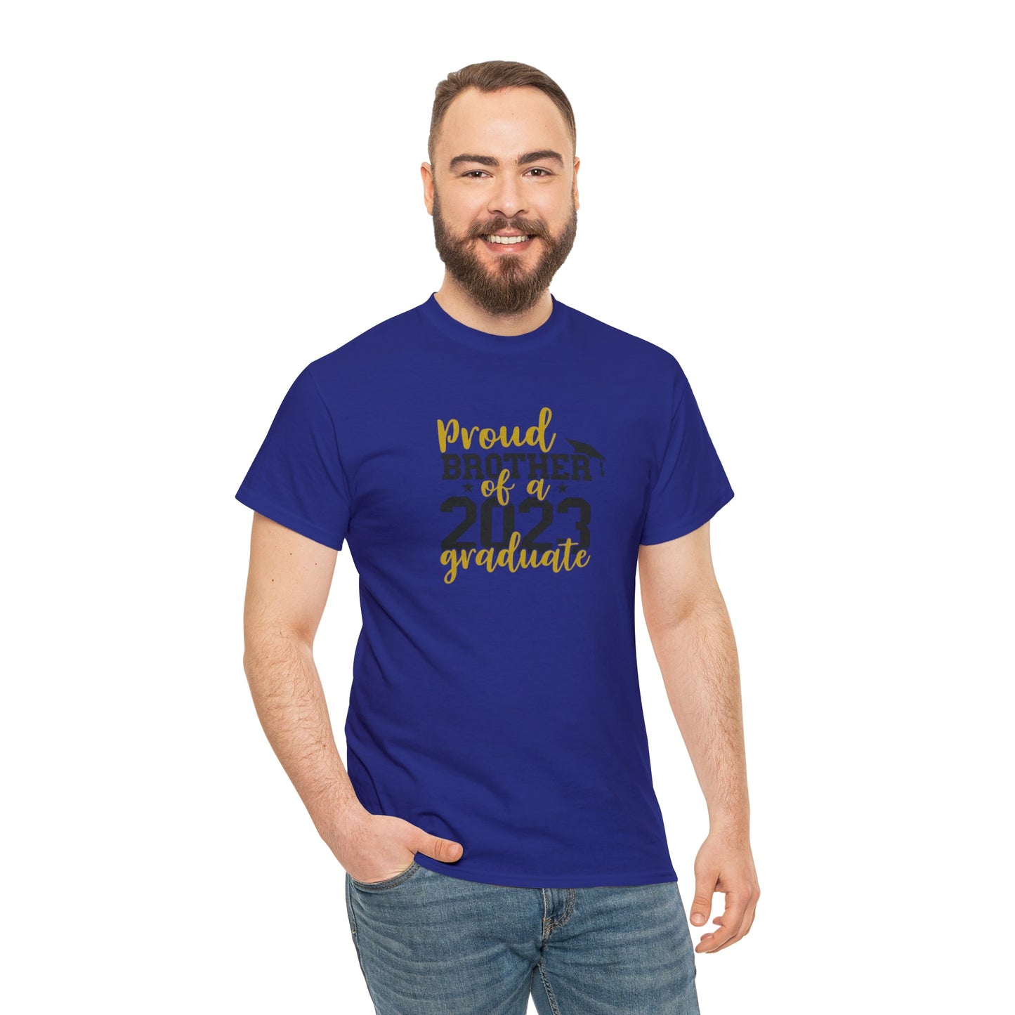 Proud BROTHER of 2023 Graduate Short Sleeve Cotton Tee - numonet