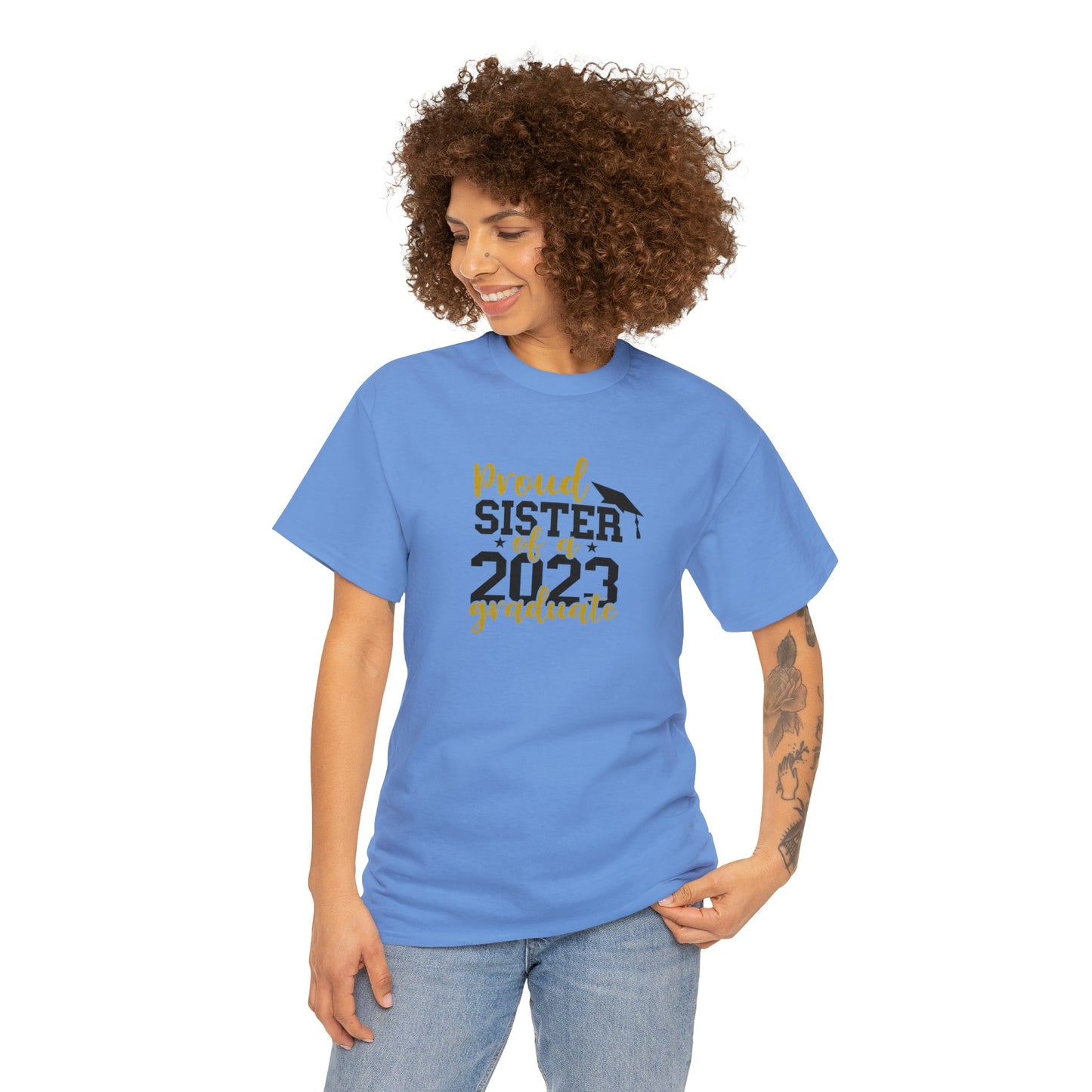 Proud SISTER of 2023 Graduate Short Sleeve Cotton Tee - numonet