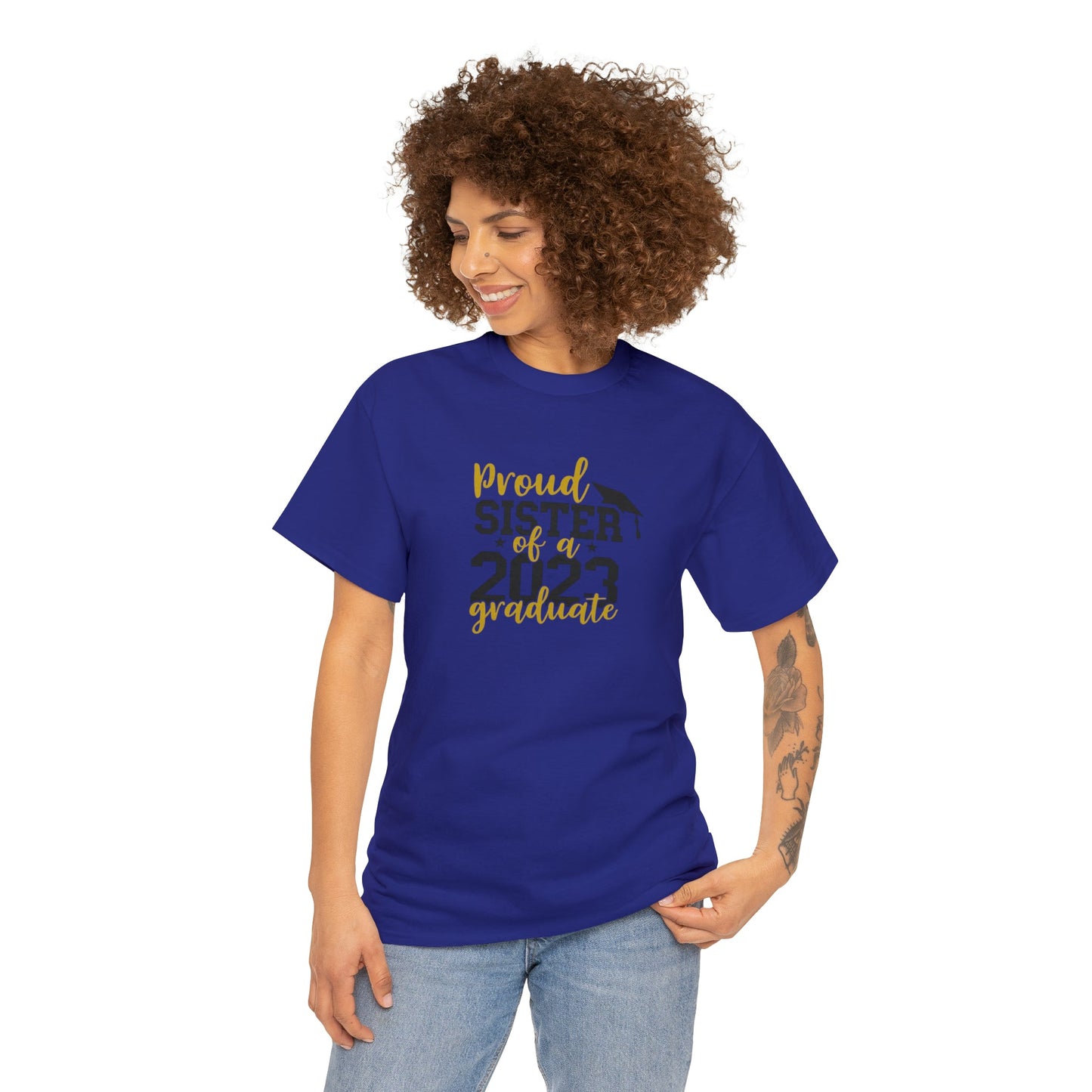 Proud SISTER of 2023 Graduate Short Sleeve Cotton Tee - numonet