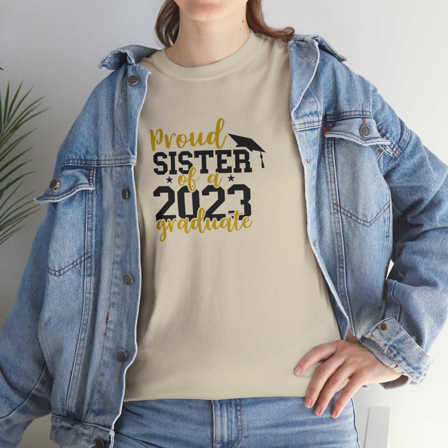 Proud SISTER of 2023 Graduate Short Sleeve Cotton Tee - numonet