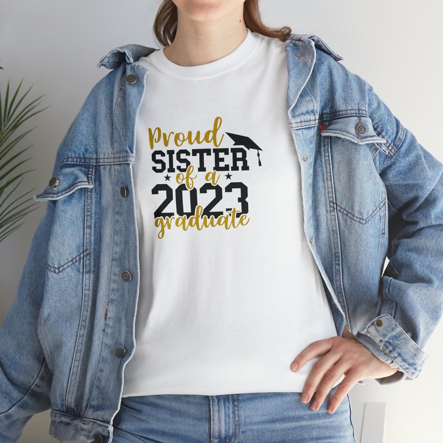 Proud SISTER of 2023 Graduate Short Sleeve Cotton Tee - numonet