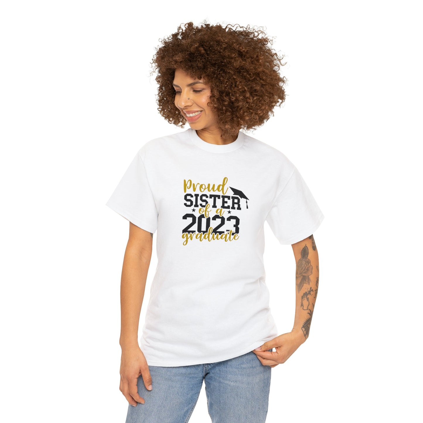 Proud SISTER of 2023 Graduate Short Sleeve Cotton Tee - numonet