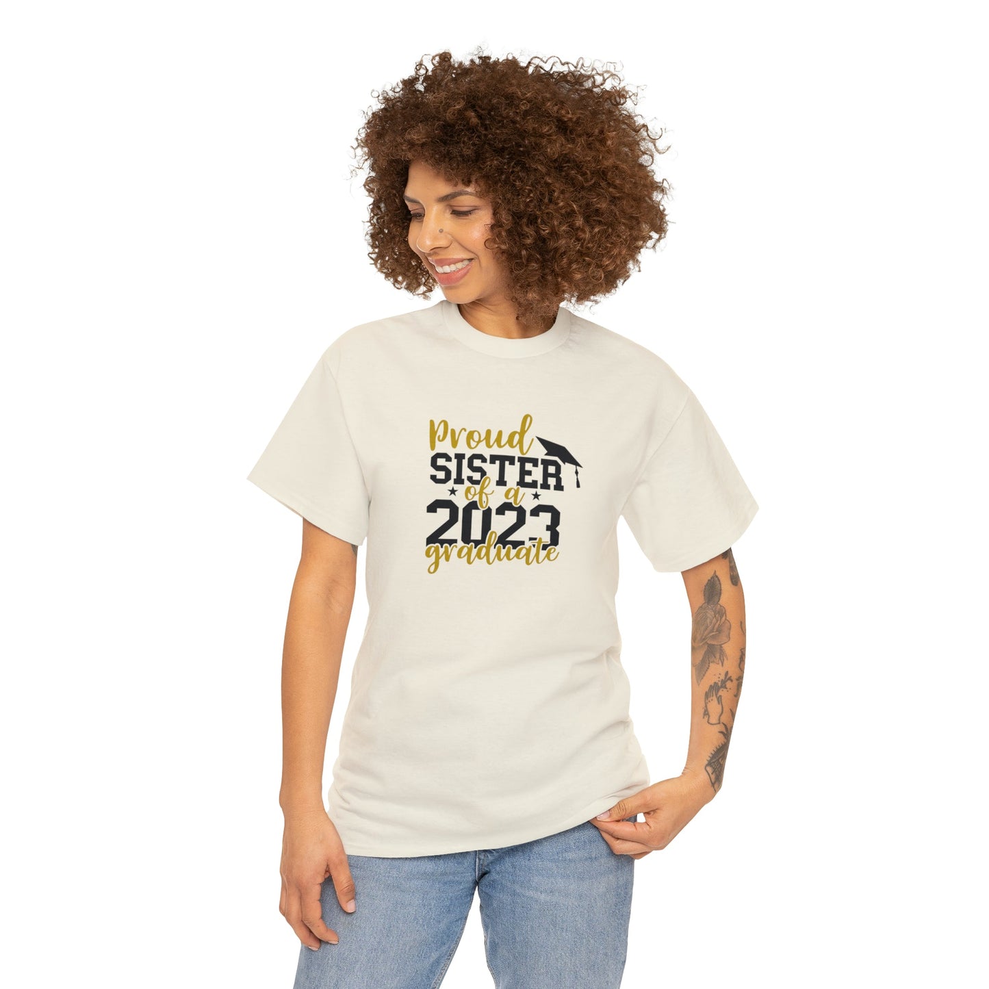 Proud SISTER of 2023 Graduate Short Sleeve Cotton Tee - numonet