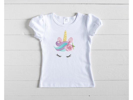 Unicorn Tanna Embroidery T-Shirt - numonet