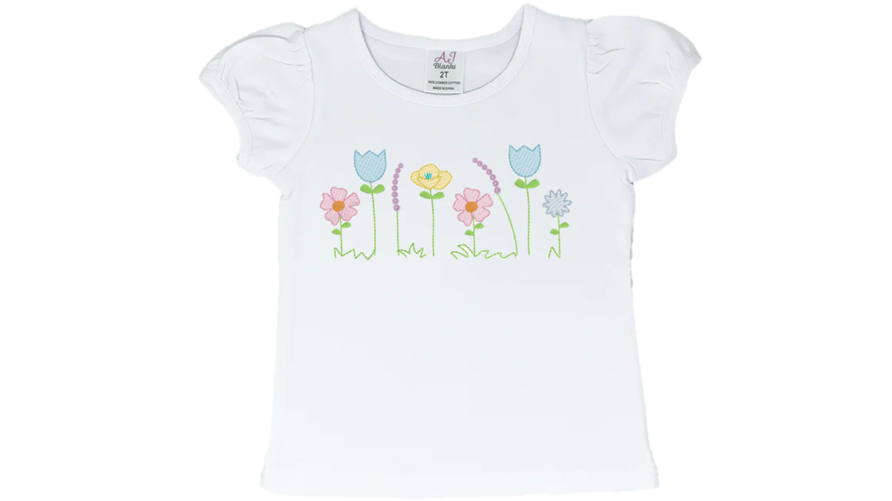 Flowers Embroidery T-Shirt