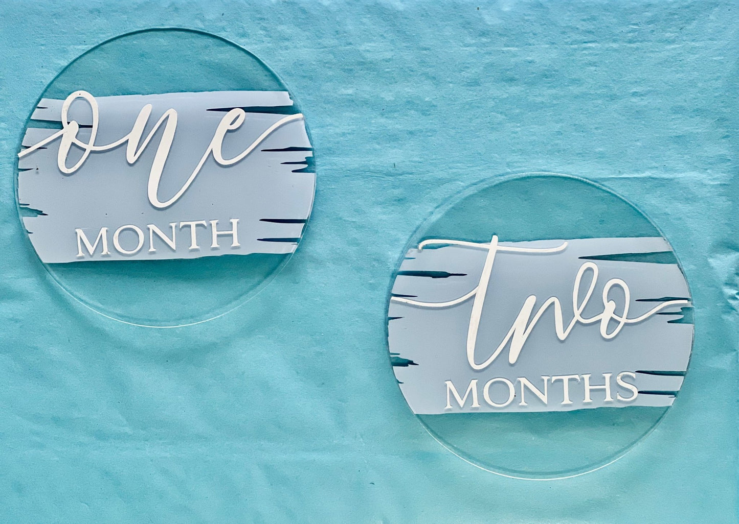 Acrylic Baby Monthly Milestone Discs, 12 Month Set - Numonet LLC