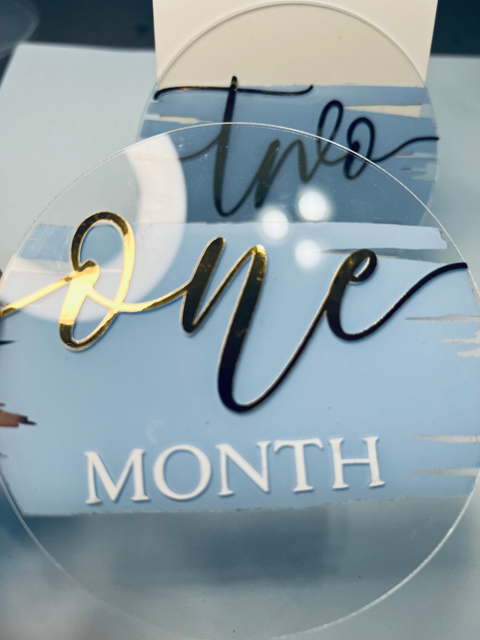 Acrylic Baby Monthly Milestone Discs, 12 Month Set - numonet