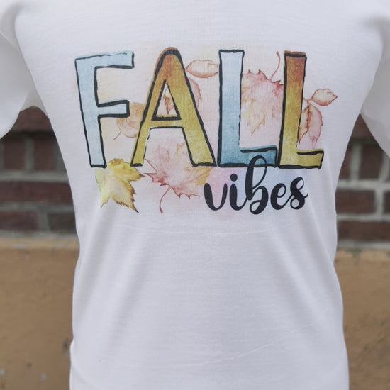 Video of Fall vibes sublimation design tshirt