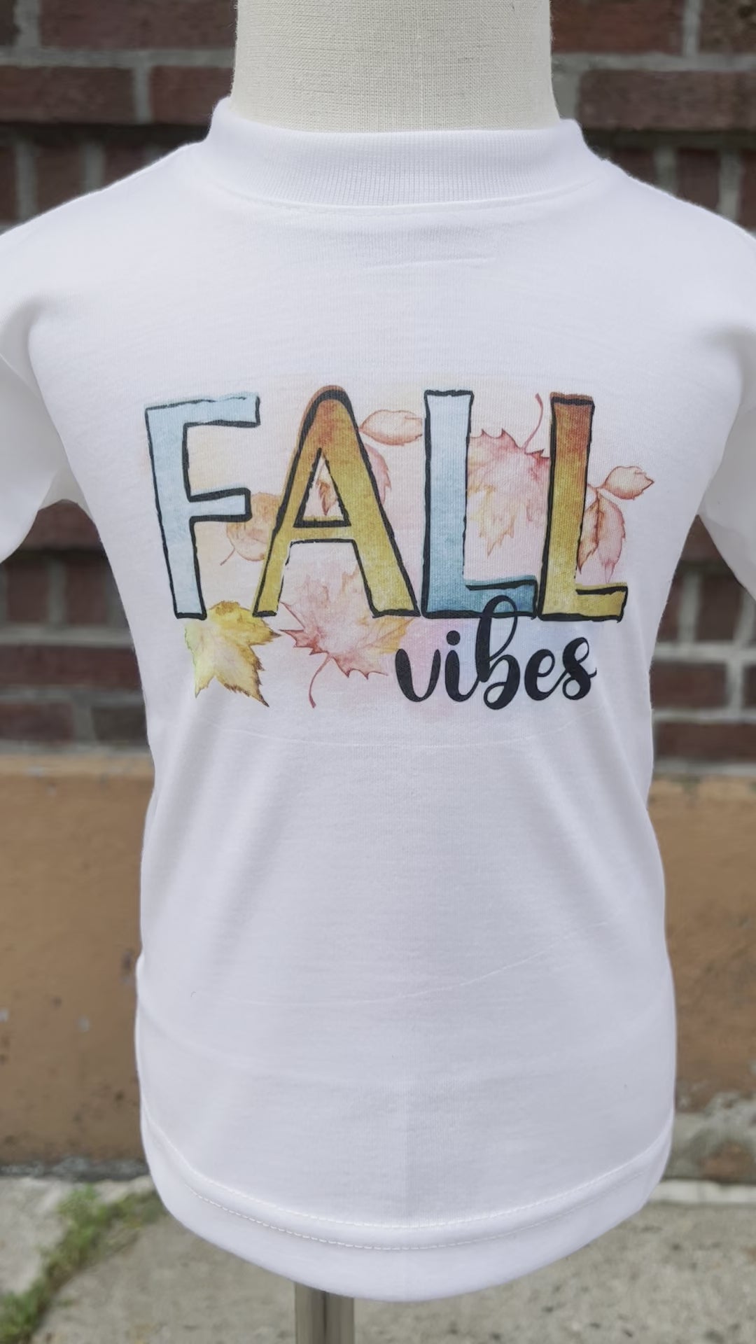 Video of Fall vibes sublimation design tshirt