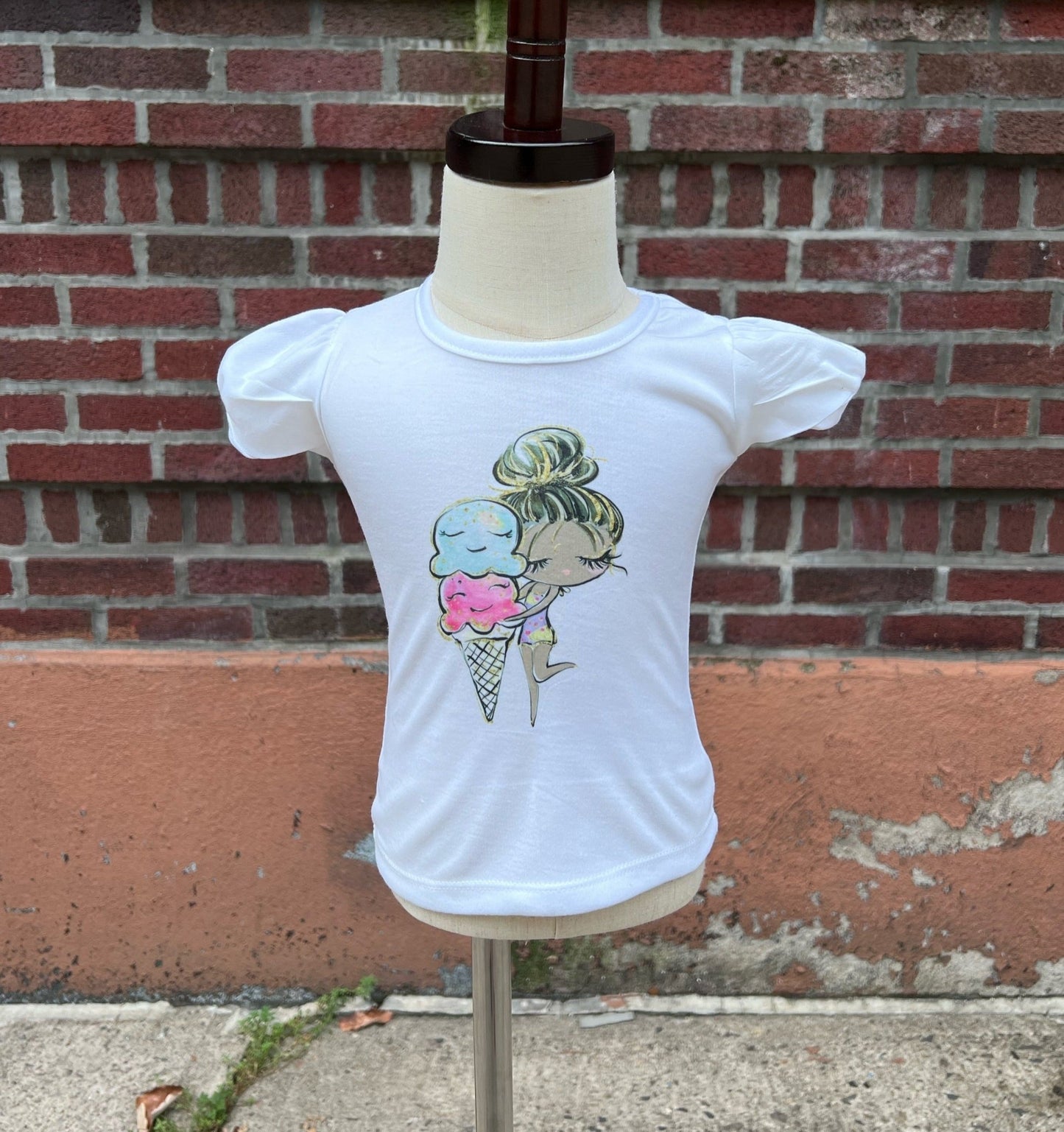 Girl with Ice Cream Cone Tshirt - numonet