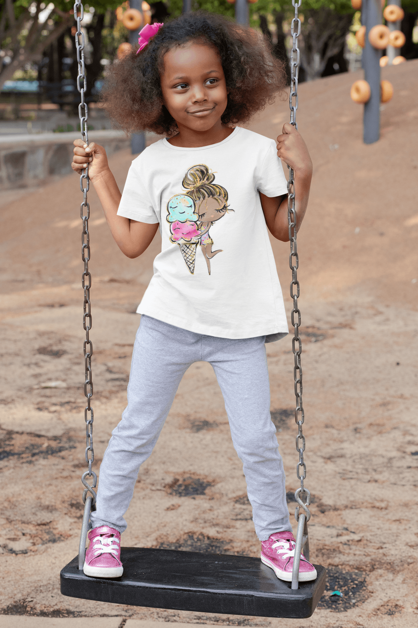 Girl with Ice Cream Cone Tshirt - numonet