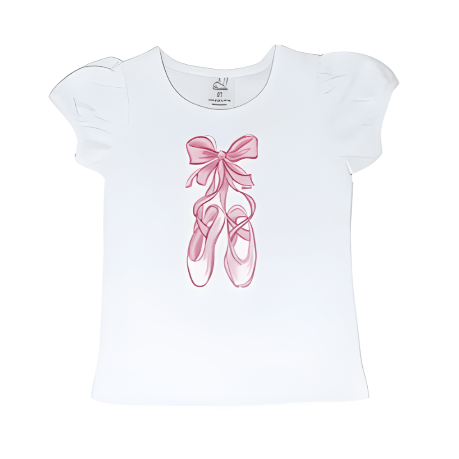 Hanging Ballerina Slippers Embroidery T-Shirt - numonet