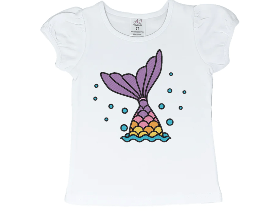I'm A Mermaid Tail Embroidery T-Shirt - numonet