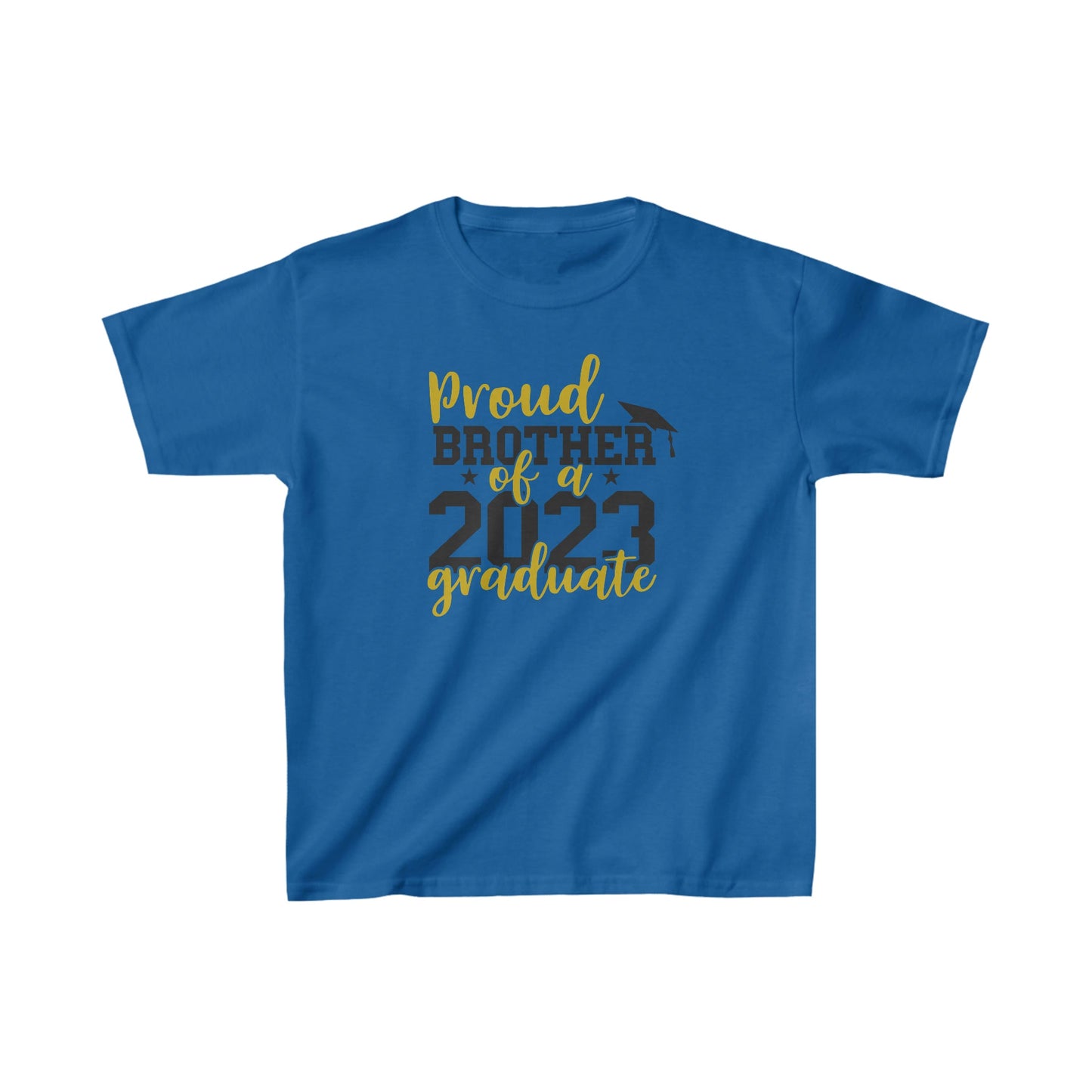 Kids Proud BROTHER of 2023 Graduate Short Sleeve Cotton T-Shirt - numonet