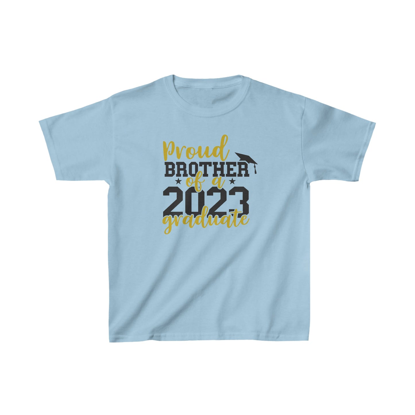 Kids Proud BROTHER of 2023 Graduate Short Sleeve Cotton T-Shirt - numonet