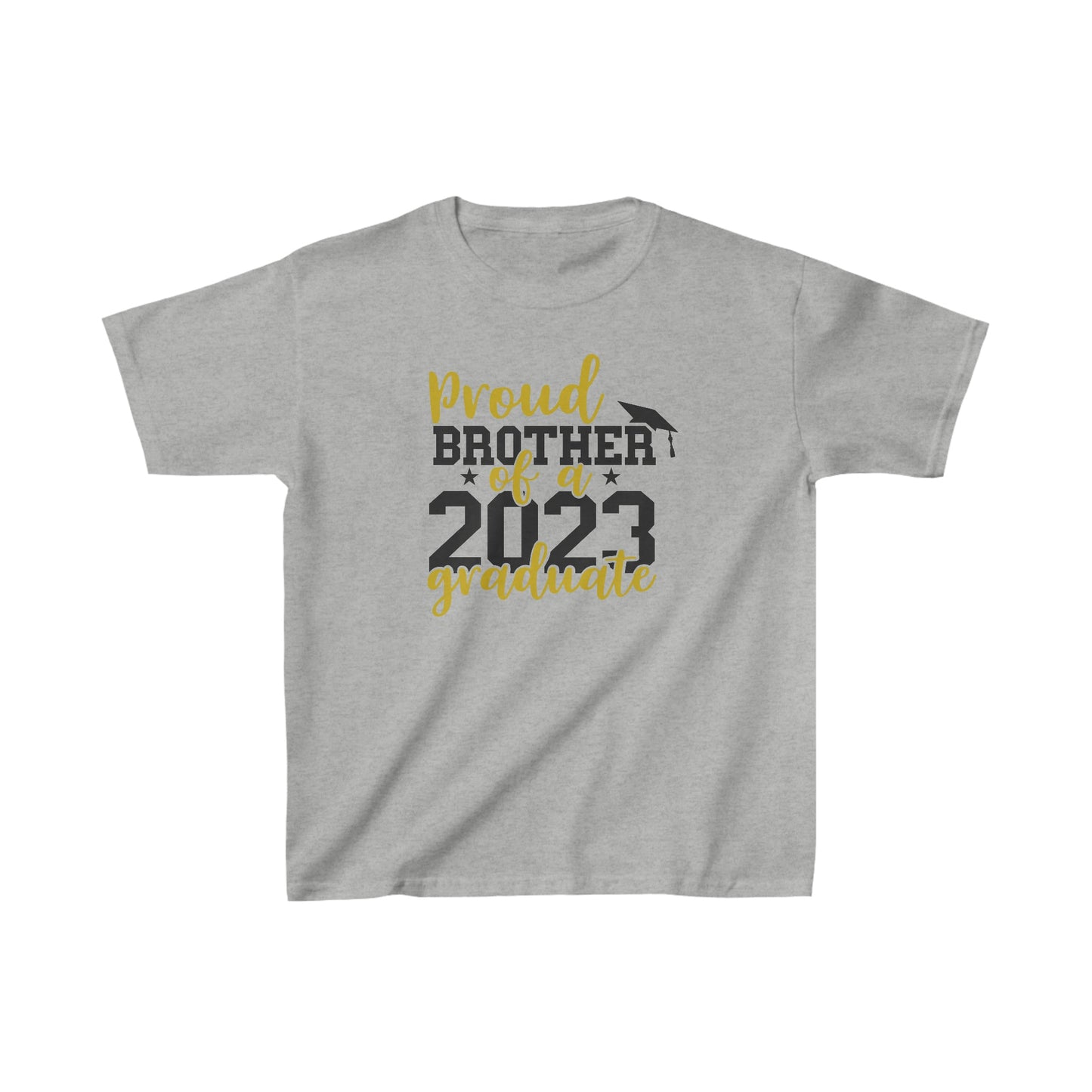 Kids Proud BROTHER of 2023 Graduate Short Sleeve Cotton T-Shirt - numonet