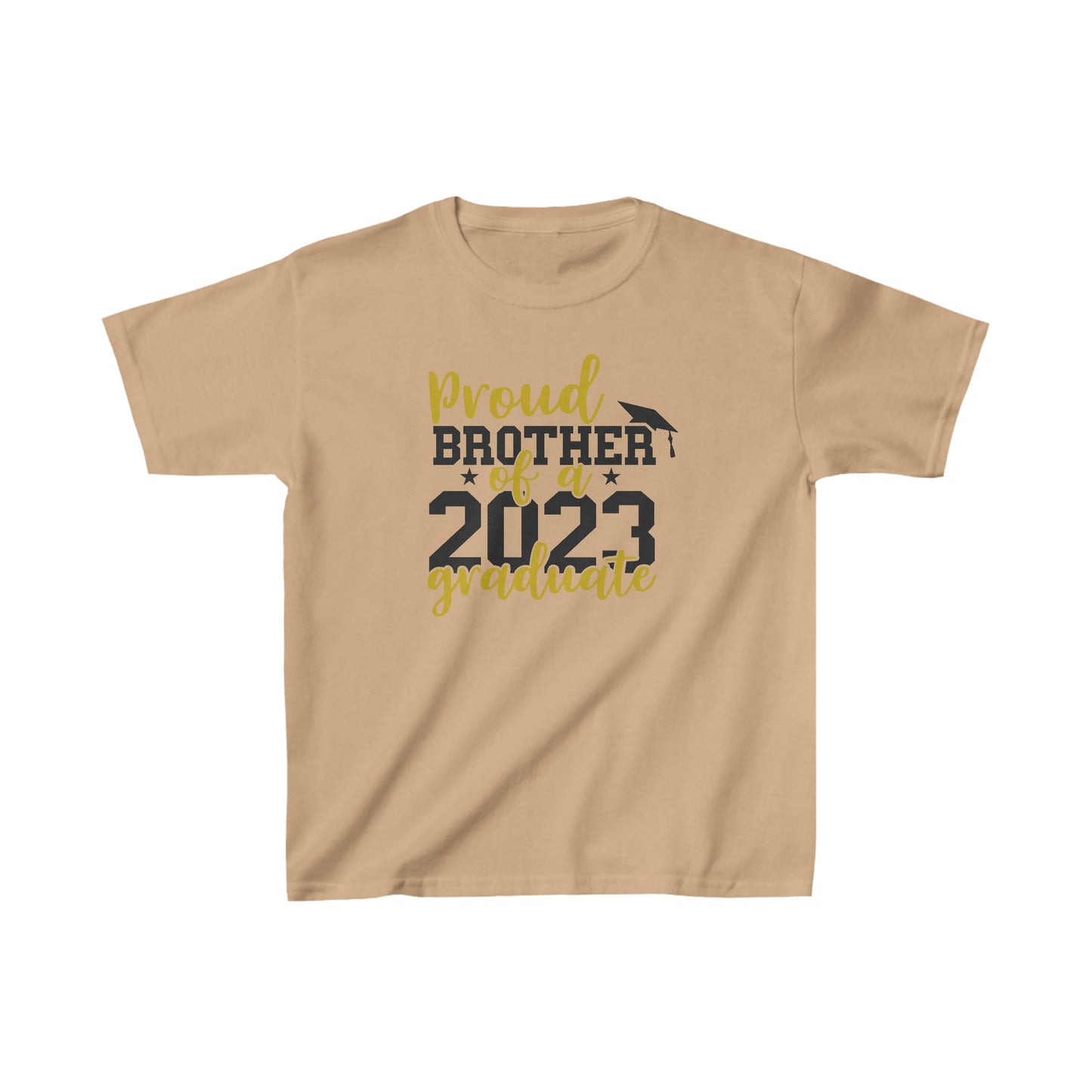 Kids Proud BROTHER of 2023 Graduate Short Sleeve Cotton T-Shirt - numonet
