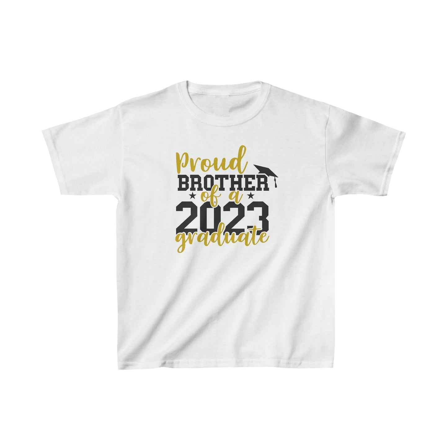 Kids Proud BROTHER of 2023 Graduate Short Sleeve Cotton T-Shirt - numonet