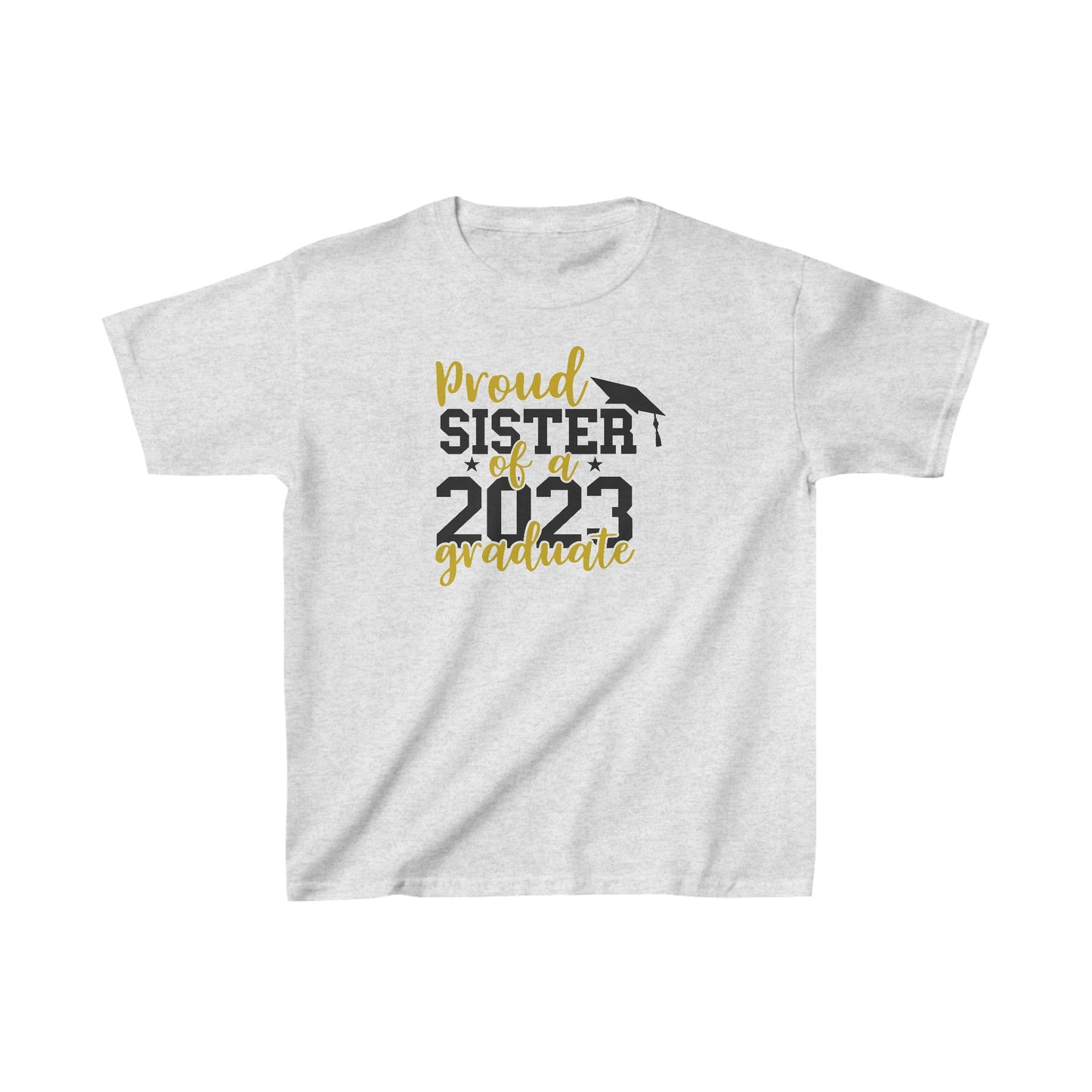 Kids Proud SISTER of 2023 Graduate Short Sleeve Cotton T-Shirt - numonet
